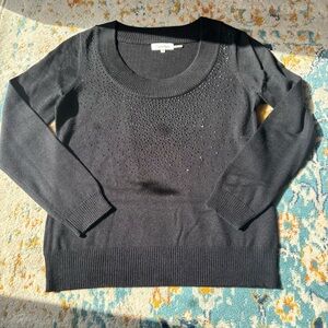 Calvin Klein Women’s Black Crewneck Sweater With Rhinestones Size M